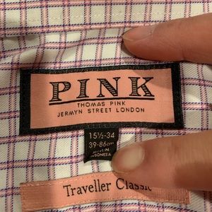 Thomas Pink 15 1/2 X 34 Pink, Blue & White. Used.